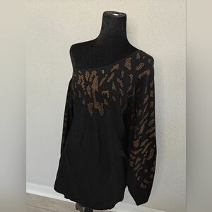 Elegant Black Sweater with Gold Accents